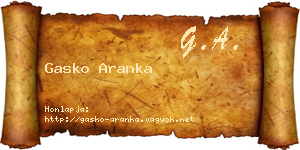 Gasko Aranka névjegykártya