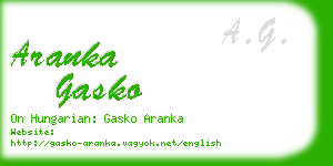 aranka gasko business card